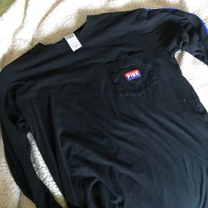 PINK black, red, blue, and white long sleeve